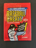 1990 Swell Baseball Greats All Time Legends Unopened Wax Pack 10 Cards