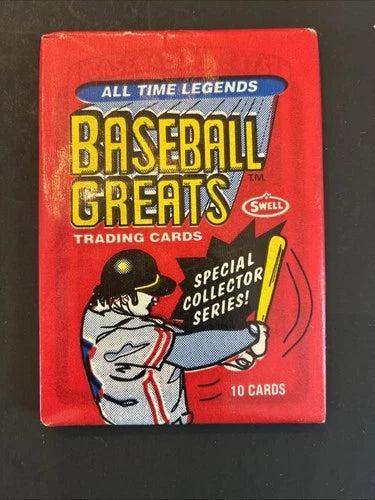 1990 Swell Baseball Greats All Time Legends Unopened Wax Pack 10 Cards