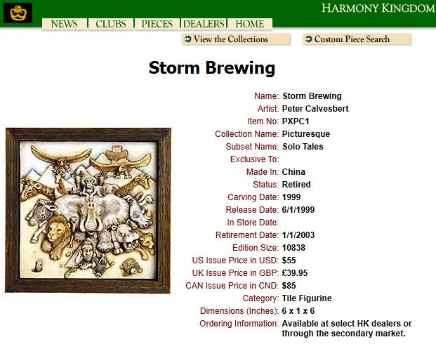 Harmony Kingdom Storm Brewing Tile Figurine PXPC1
