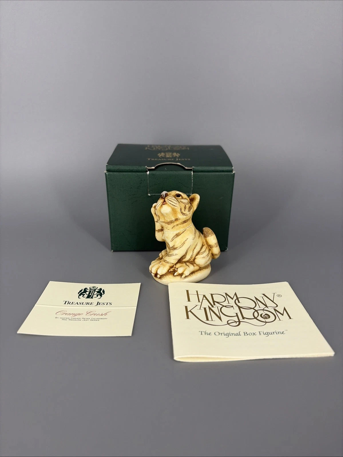 2001 Harmony Kingdom Orange Crush Tiger Box Figurine