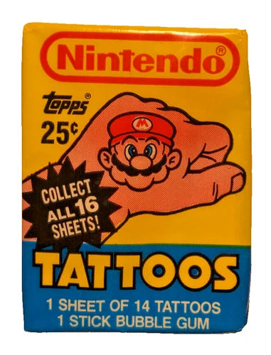 1989 Topps Nintendo Tattoos Sealed Wax Pack