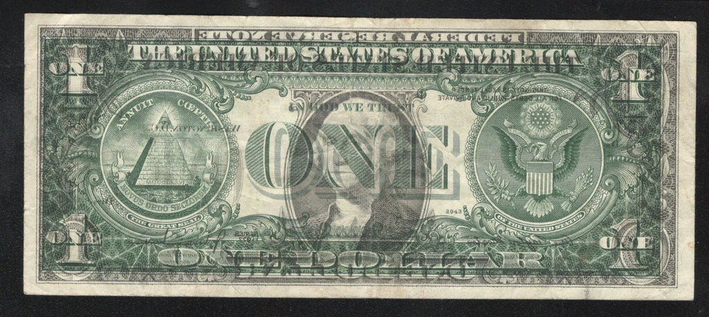 1977A $1 Federal Reserve Note Offset Transfer Error Dallas K BEP Currency