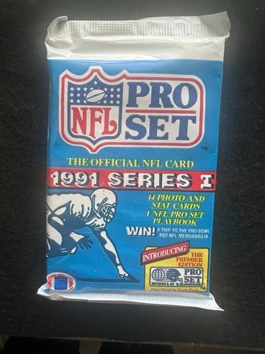 1991 Pro Set Series 1 Football Unopened Pack NFL Playbook & World League
