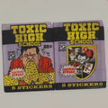 2 Pack Set - 1991 Topps Toxic High School Stickers 2 Pack Variation Set