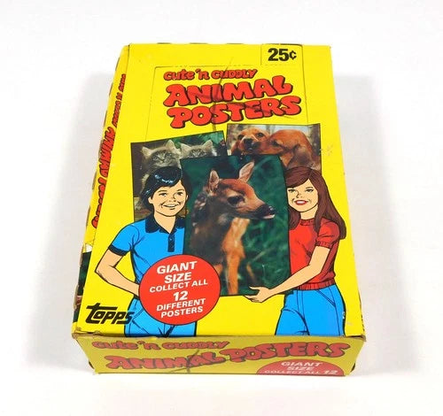 1981 Topps Cute'n Cuddly Animal Posters Box 36 Packs