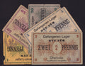 WWI German POW Camp Chemnitz Scrip 5 Note Set 1 2 5 20 50 Pfennig