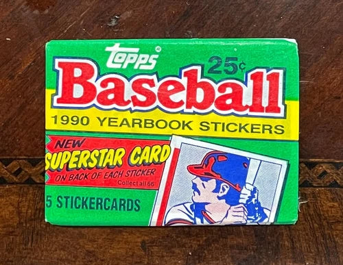 1990 Topps Baseball Yearbook Stickers Unopened Pack