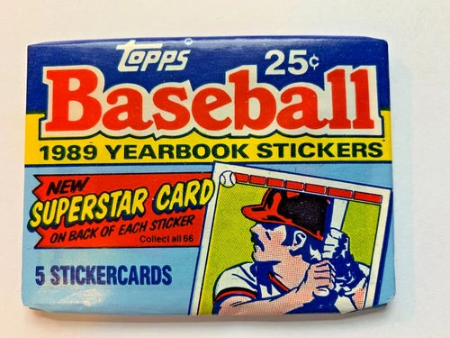 1989 Topps Baseball Yearbook Sealed 5-Sticker Pack
