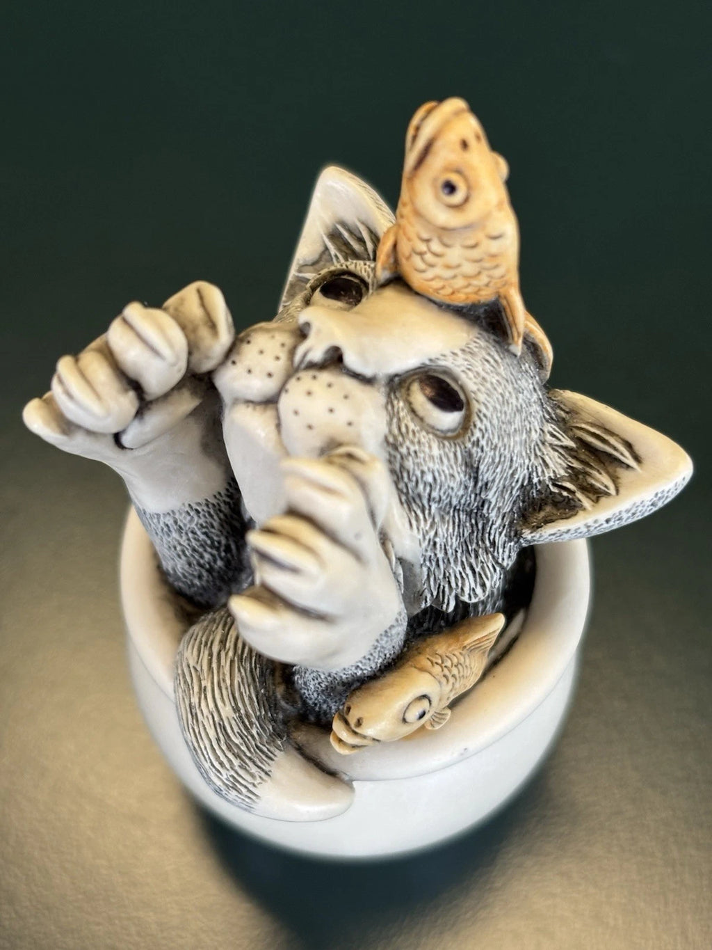 2000 Harmony Kingdom Cookie's Jar Cat Box Figurine