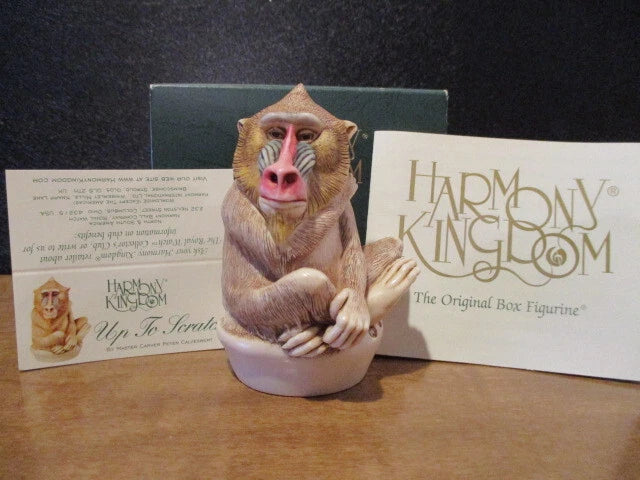 2000 Harmony Kingdom Up To Scratch Baboon Box Figurine