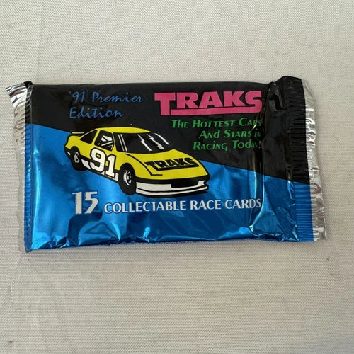 1991 Traks Premier Edition Racing Unopened Pack 15 Collectable Cards