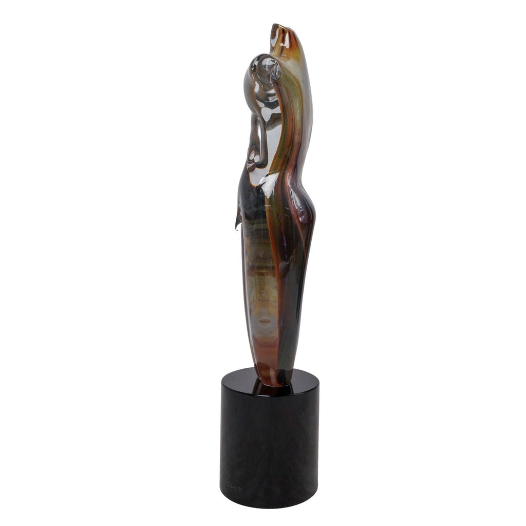 Signed Oscar Zanetti Murano Chalcedony Glass "Andros" Male Nude Sculpture Italy