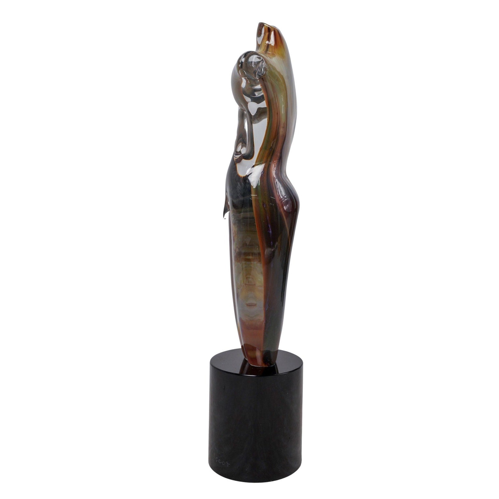 Signed Oscar Zanetti Murano Chalcedony Glass "Andros" Male Nude Sculpture Italy