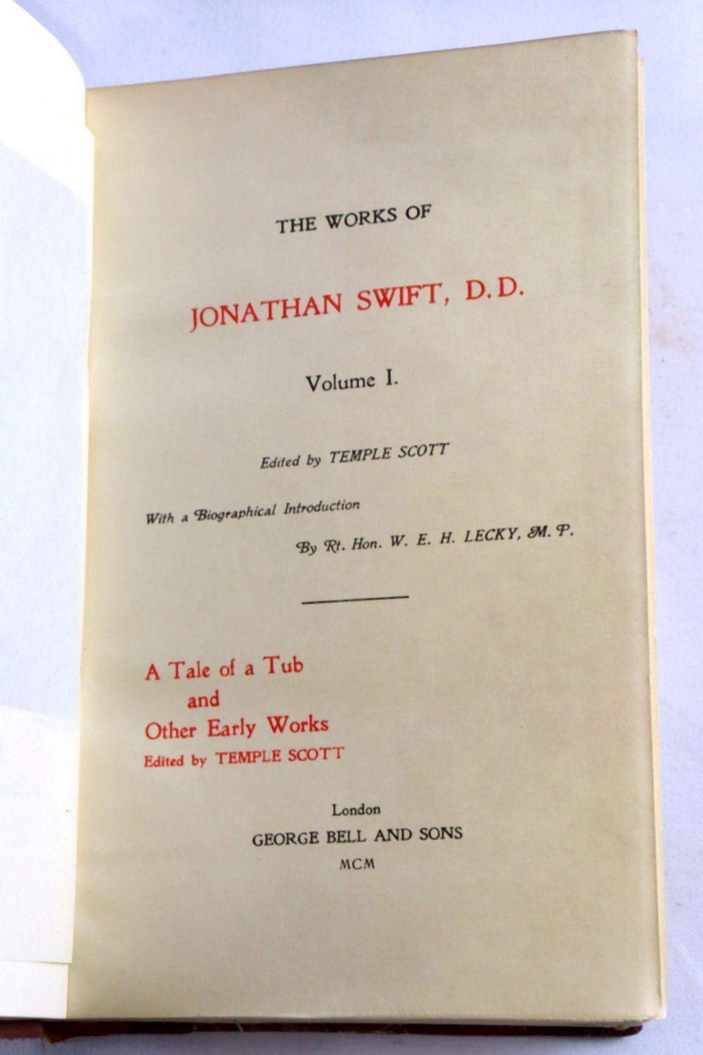 19thC Jonathan Swift 5 Vol Leather Set Gulliver's Travels Dryden Ed Fine Binding