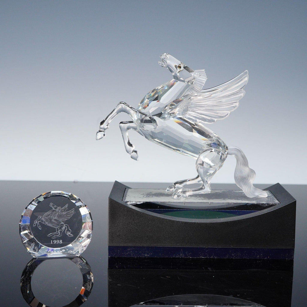Swarovski SCS 1998 Pegasus Fabulous Creatures 5pc Set Figurine Base Plaque Box