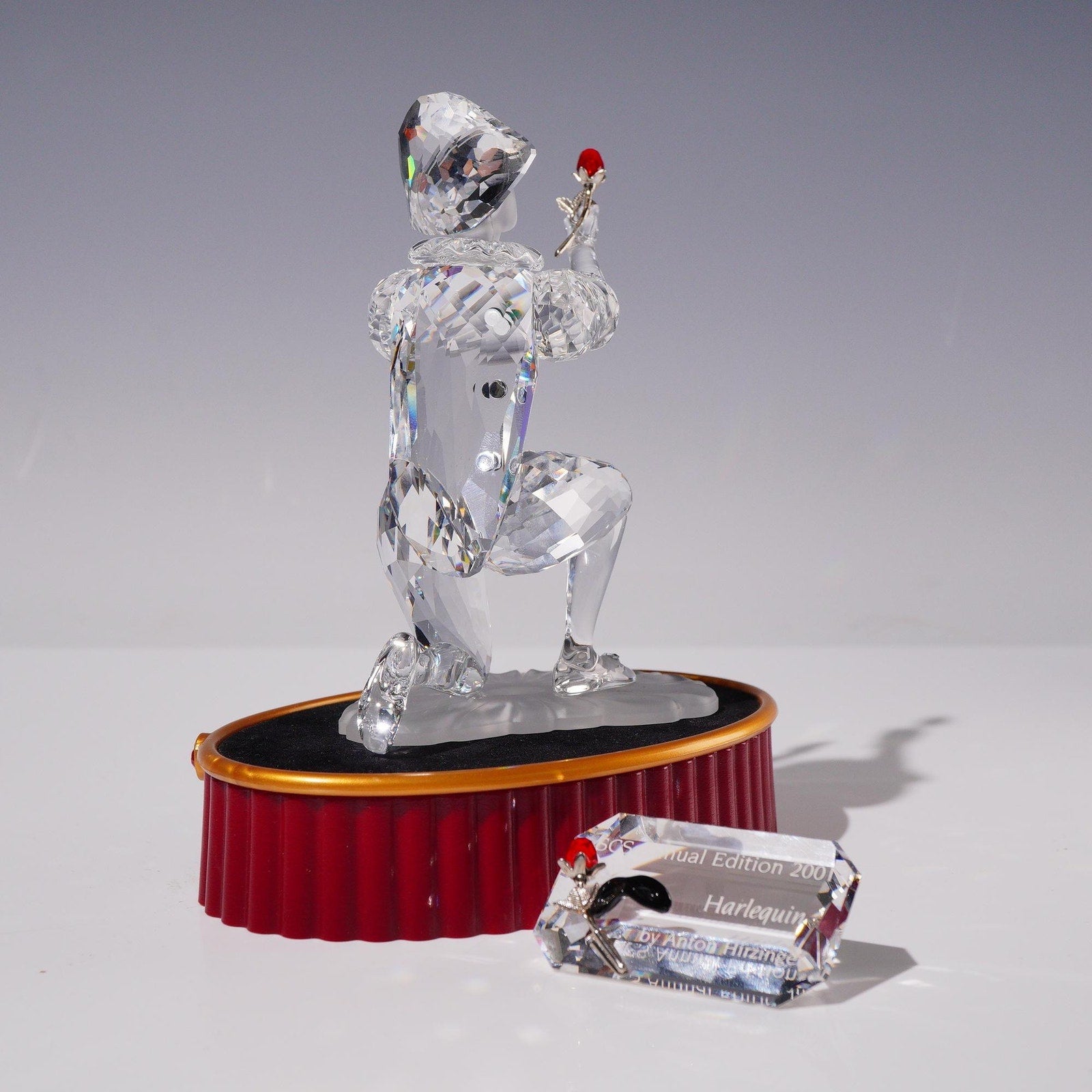 Swarovski SCS 2001 Harlequin Masquerade Trilogy Figurine Base Plaque No Box