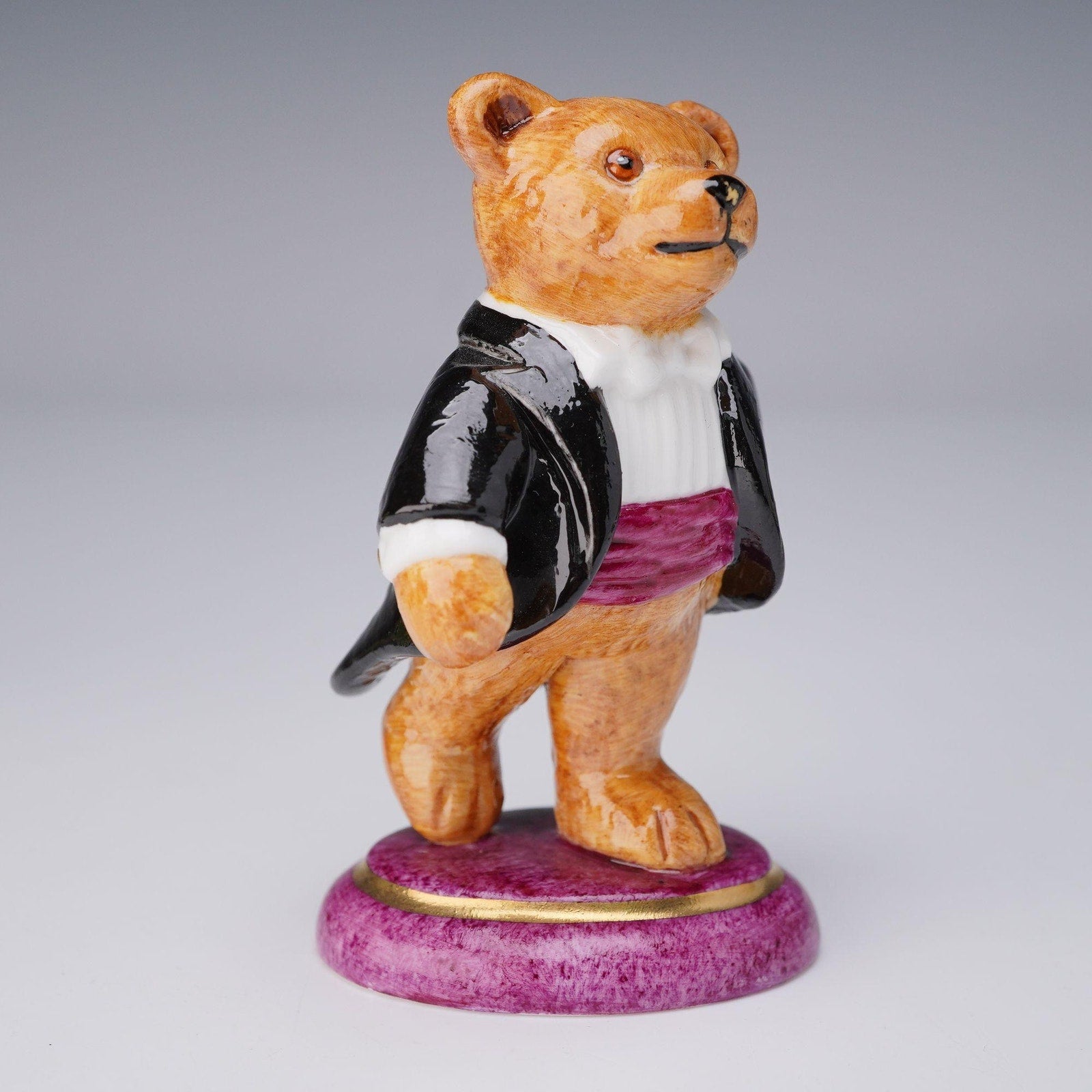Halcyon Days Teddy Bear Orchestra 3pc Set Violin Conductor Horn English Enamel
