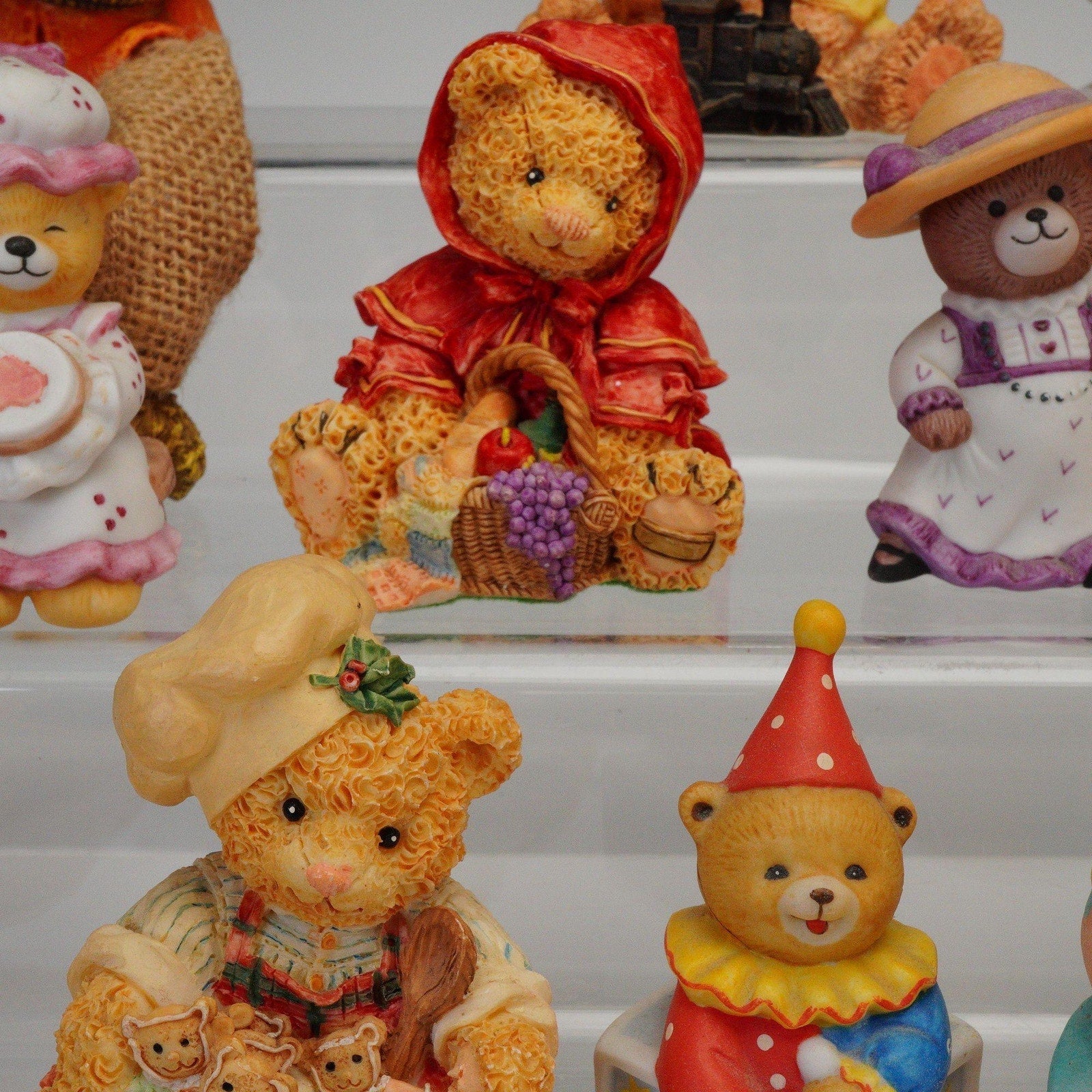 Rare Beverly Port Time Machine Teddies Jester Set Bear Music Box 1987 Signed 18 piece