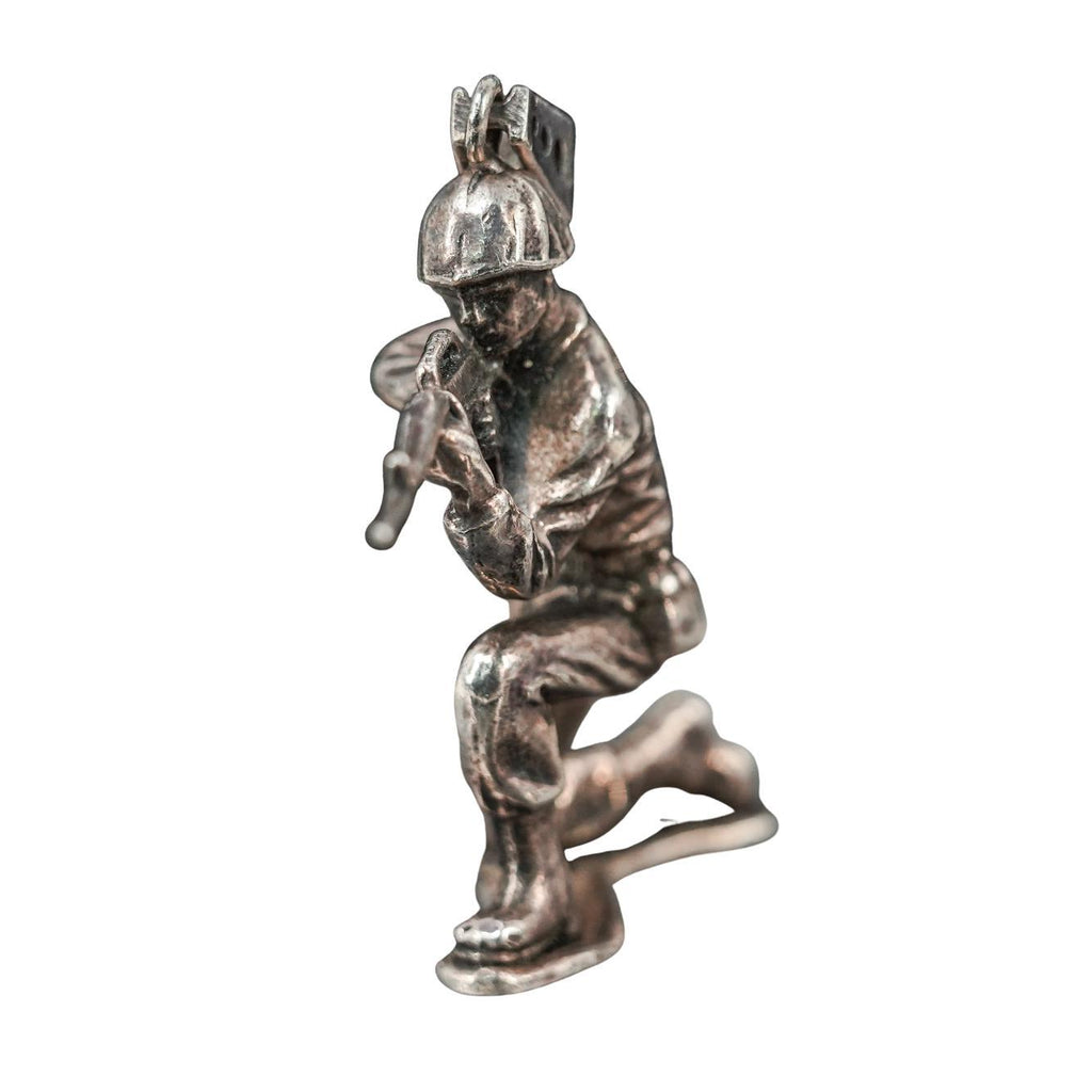 Large 34g Sterling Silver Army Soldier Pendant Charging Bayonet .925 WWII Style