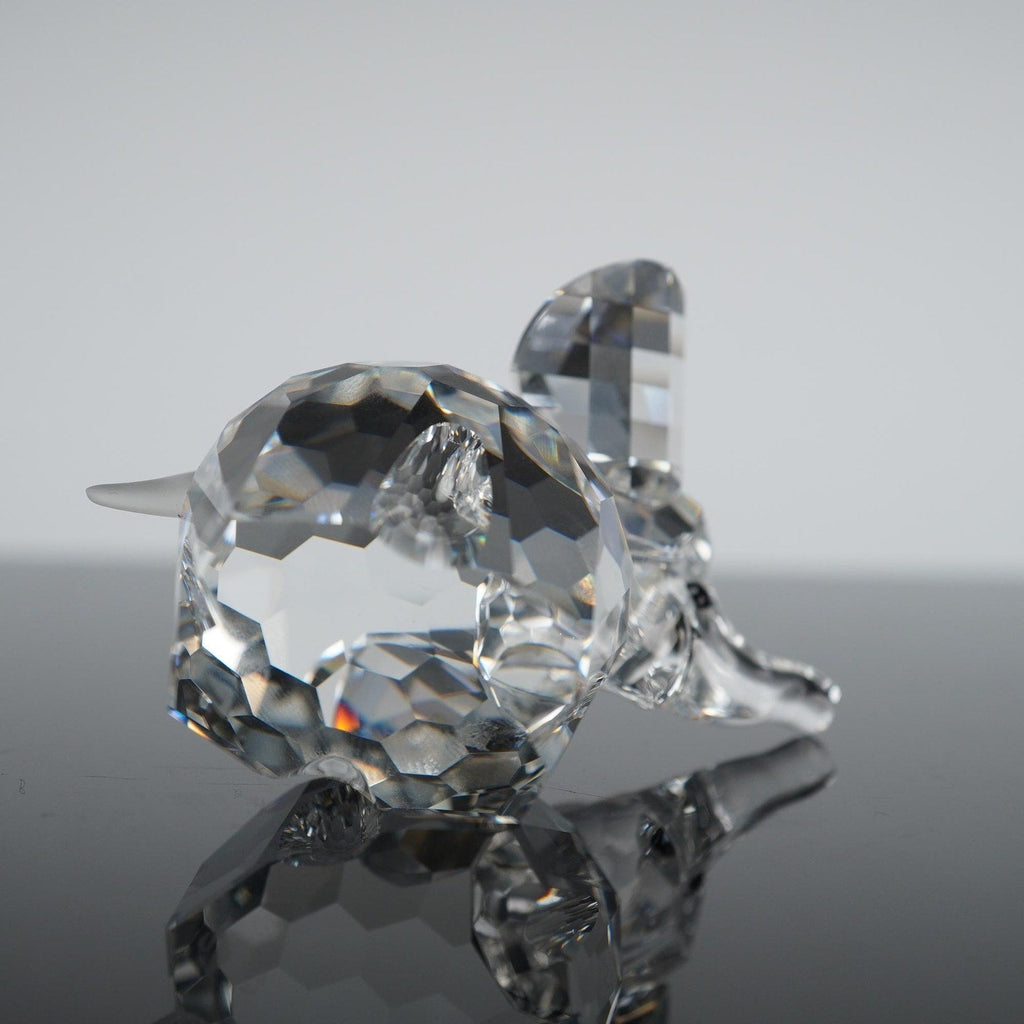 Swarovski Silver Crystal Small Elephant Raised Trunk 7640 000 060 Retired Boxed