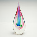 Murano Sommerso Art Glass Sculpture Teardrop Ricca Murano Pink Blue Green