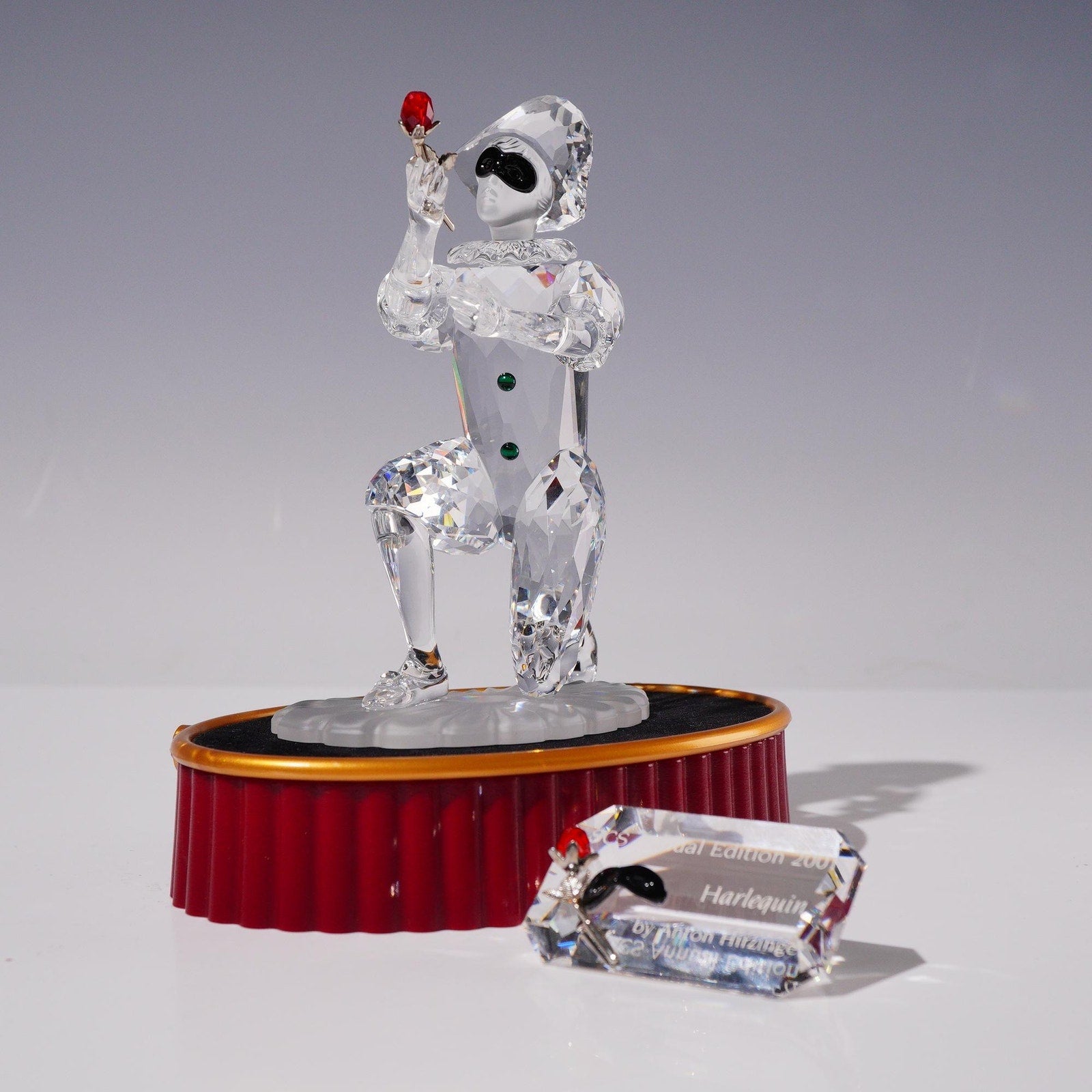 Swarovski SCS 2001 Harlequin Masquerade Trilogy Figurine Base Plaque No Box