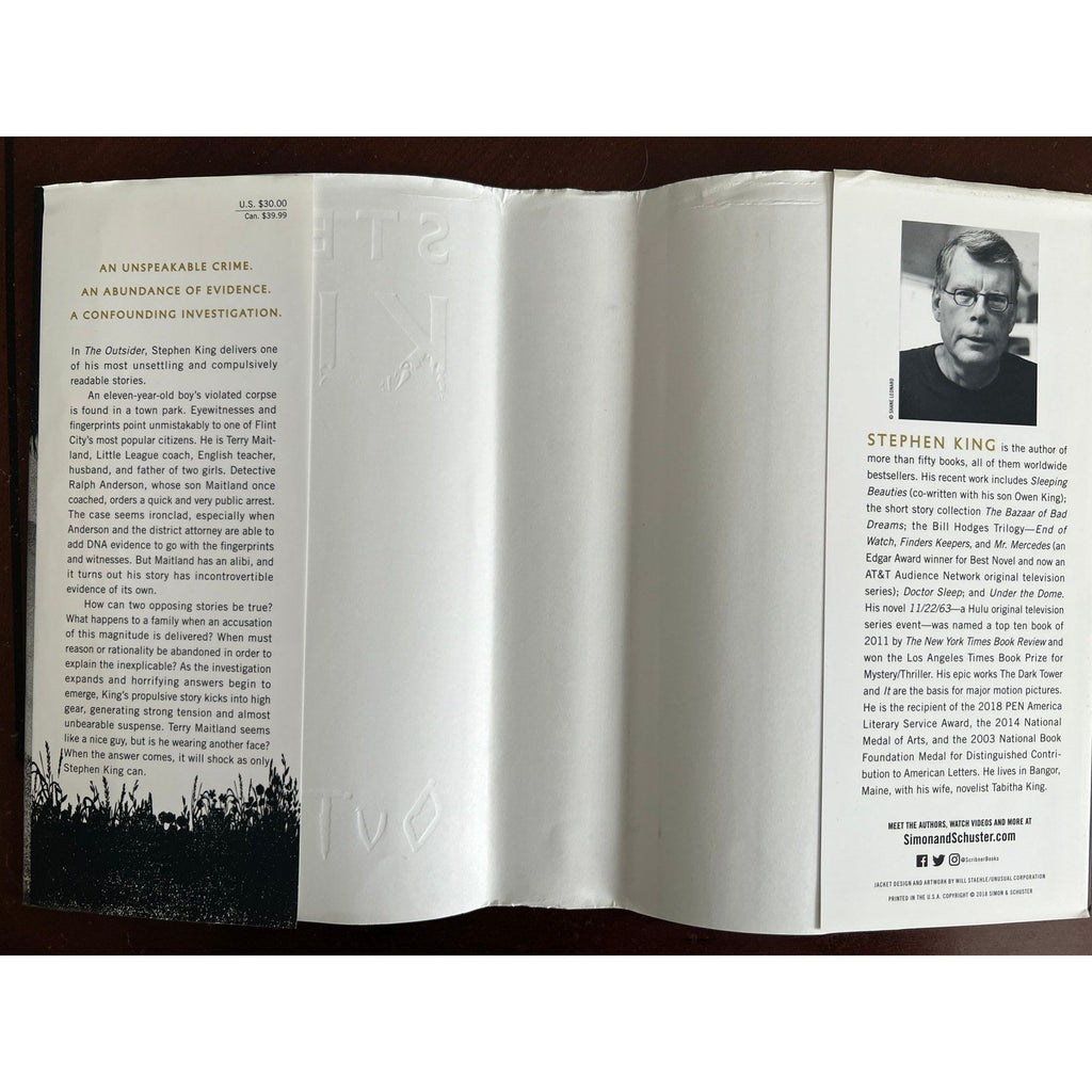 The Outsider Stephen King 1st Edition First Printing 2018 Hardcover DJ Scribner