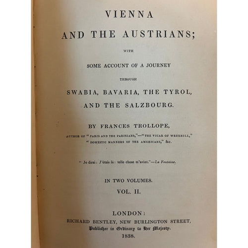 1838 Vienna Austrians Vol II Frances