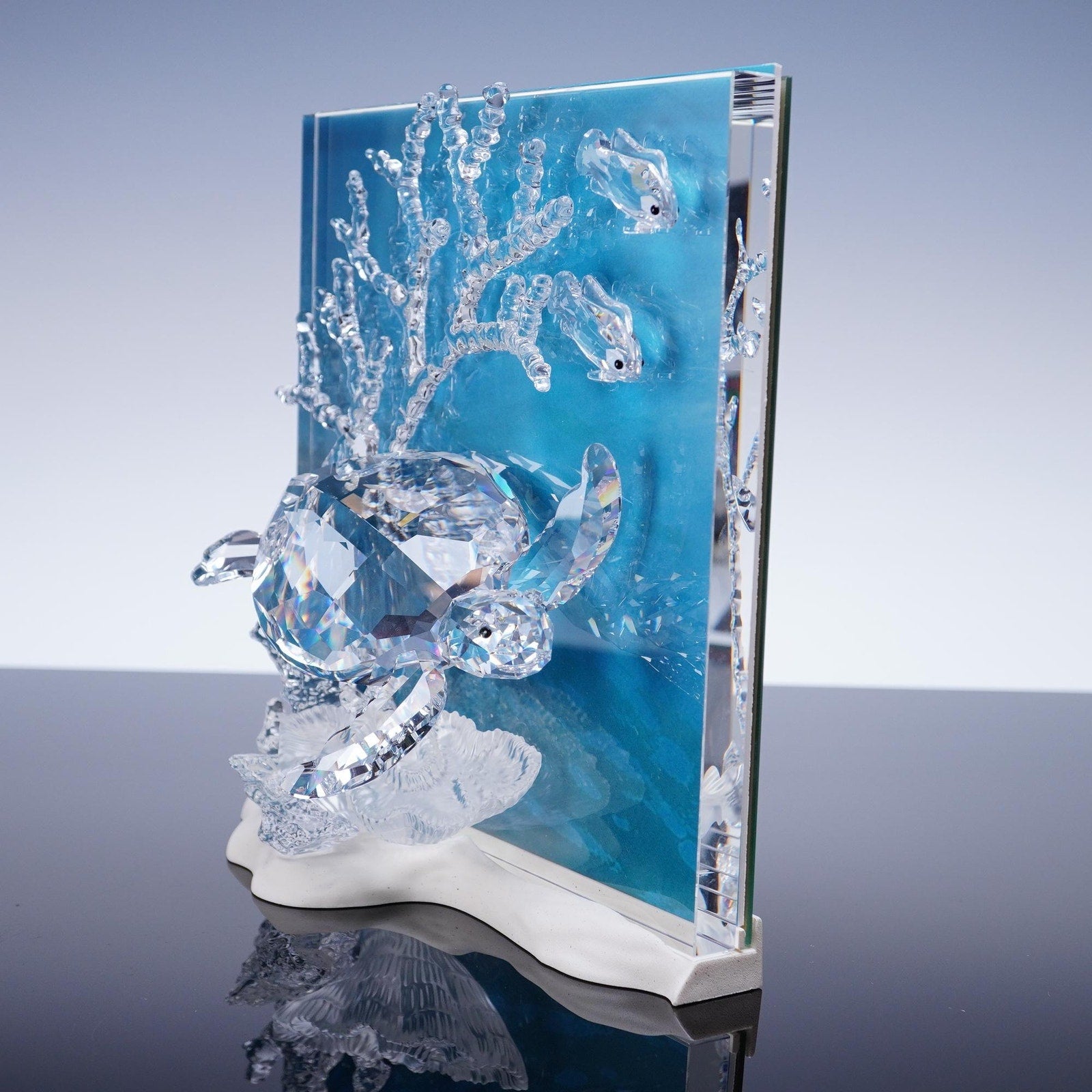 Swarovski SCS 2005 Eternity Wonders of the Sea Turtle Sculpture Plaque Boxed