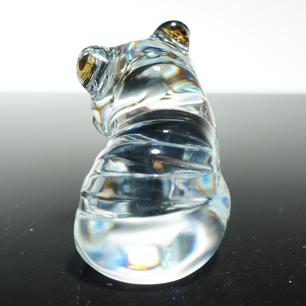 Baccarat Crystal Minimals Tiger Figurine Clear & Gold 2814560 France NO BOX