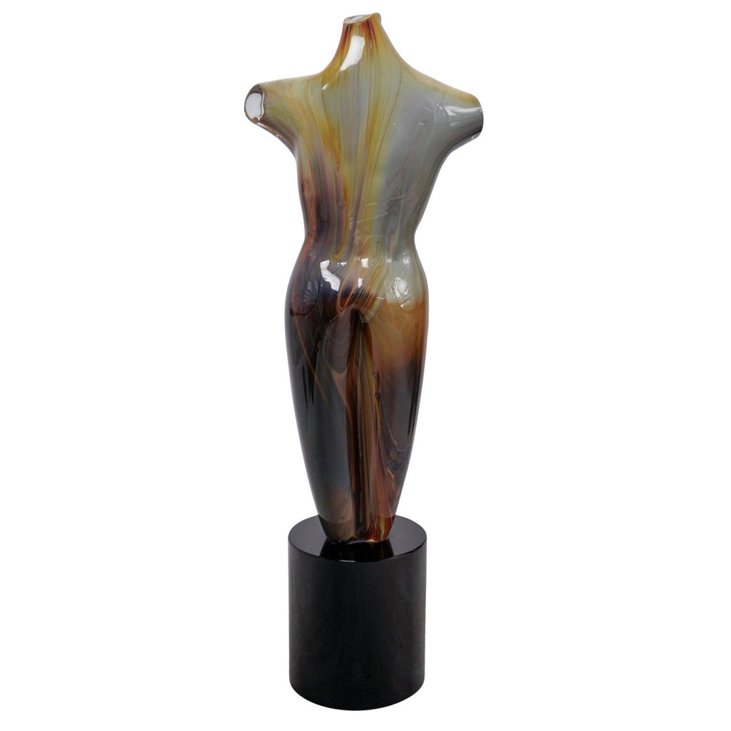 Signed Oscar Zanetti Murano Chalcedony Glass "Andros" Male Nude Sculpture Italy