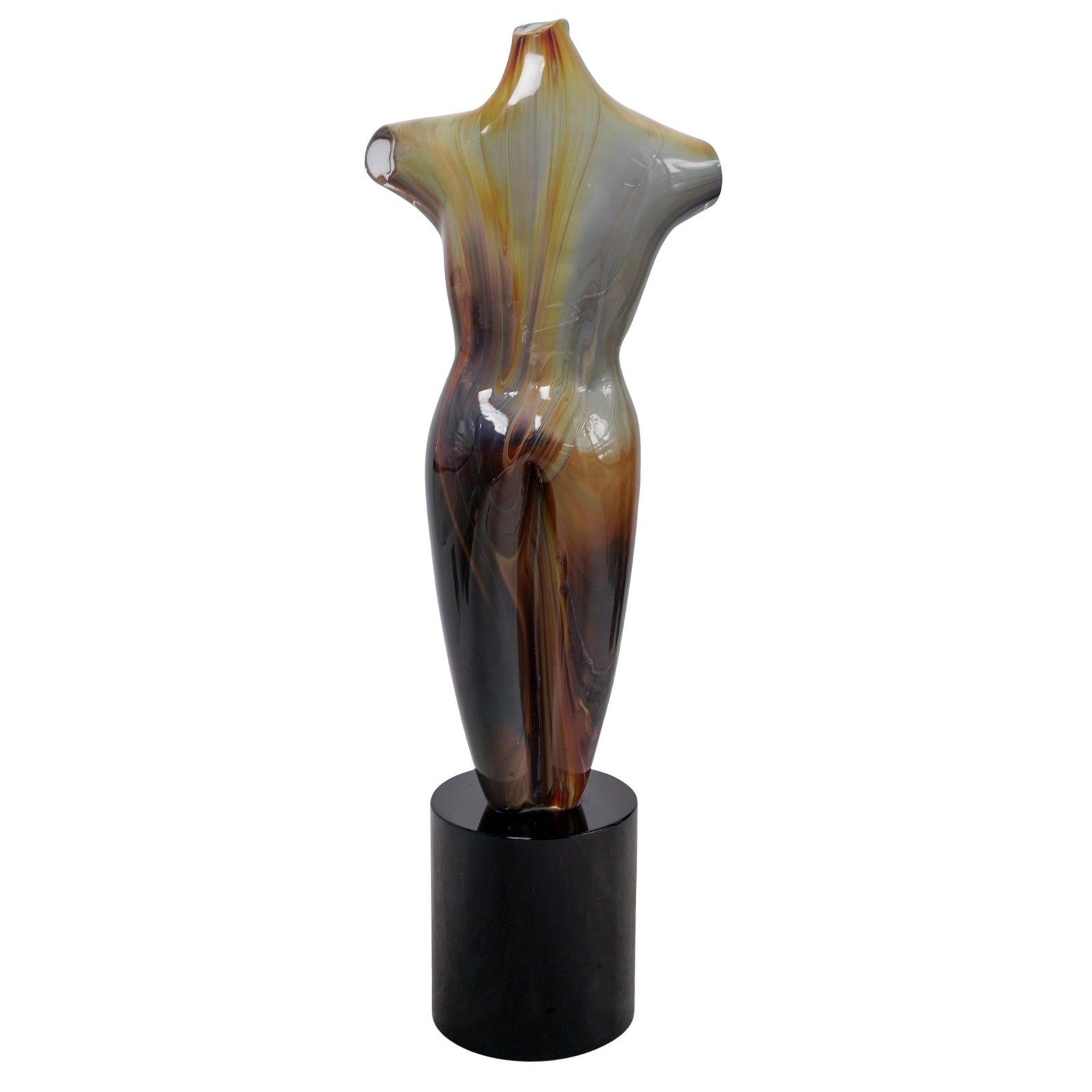 Signed Oscar Zanetti Murano Chalcedony Glass "Andros" Male Nude Sculpture Italy