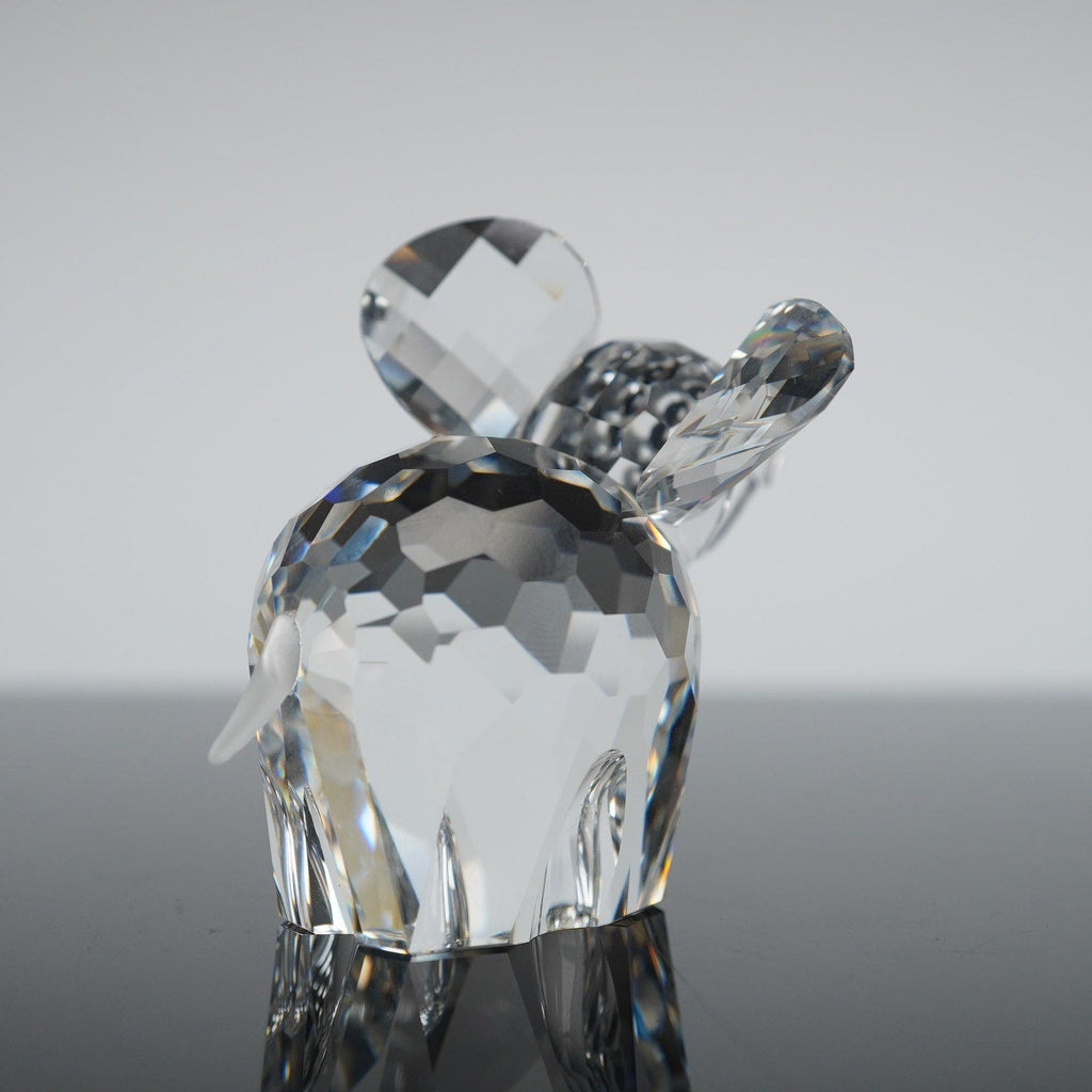 Swarovski Silver Crystal Small Elephant Raised Trunk 7640 000 060 Retired Boxed