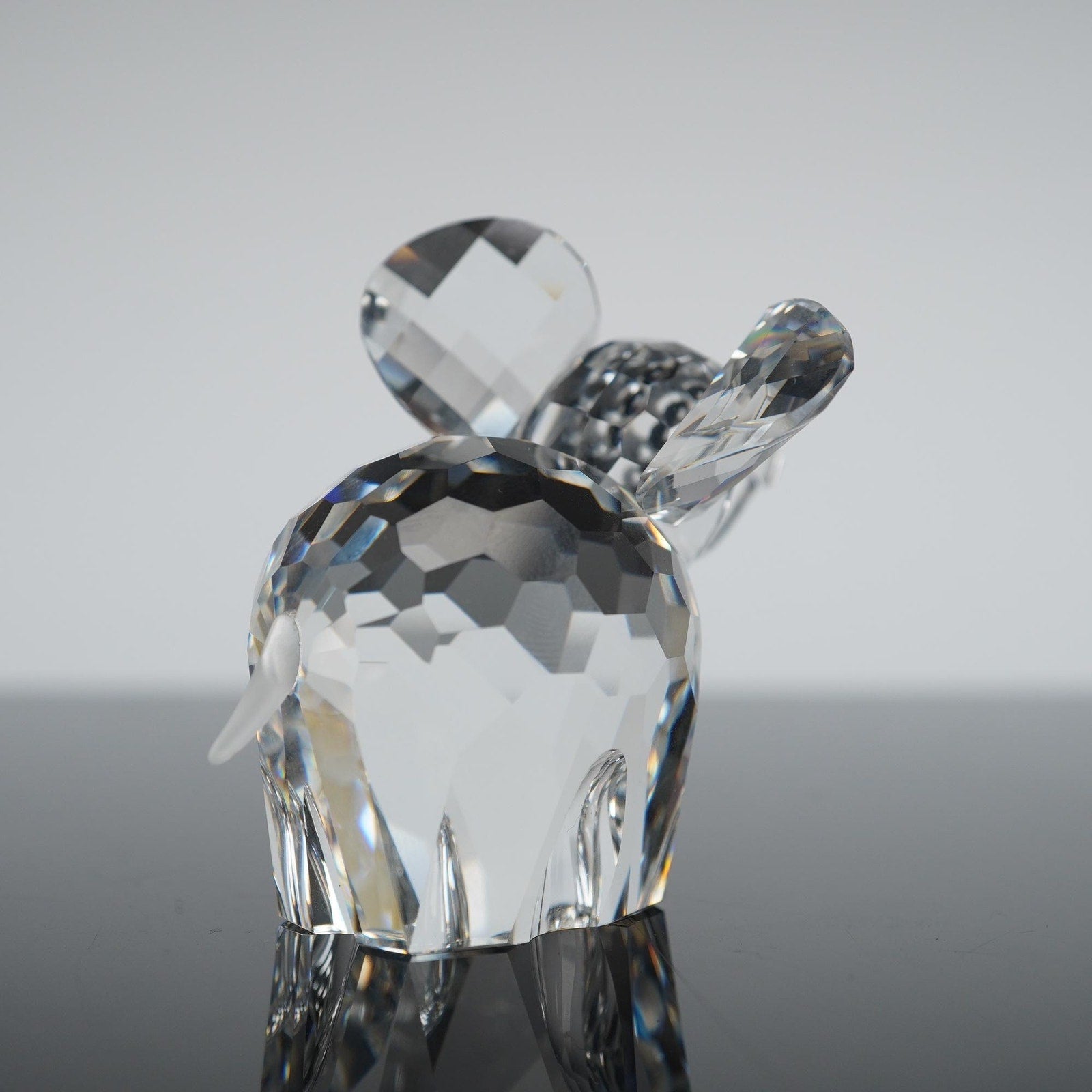 Swarovski Silver Crystal Small Elephant Raised Trunk 7640 000 060 Retired Boxed