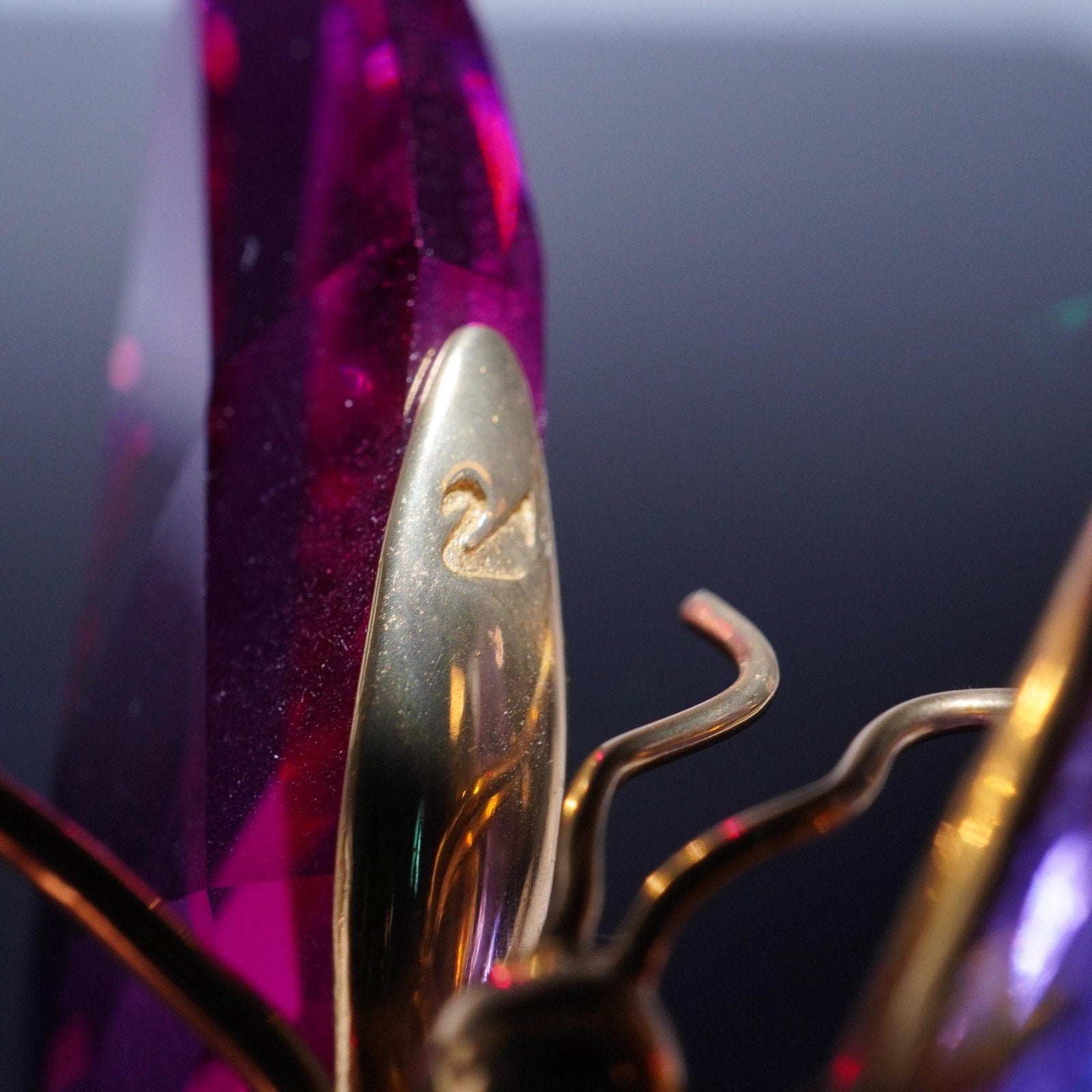 Swarovski Paradise Astara Fuchsia Butterfly Large 250465 Sterling Silver 925 MIB