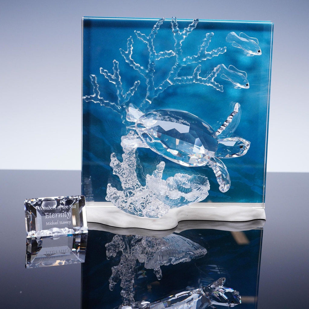 Swarovski SCS 2005 Eternity Wonders of the Sea Turtle Sculpture Plaque Boxed