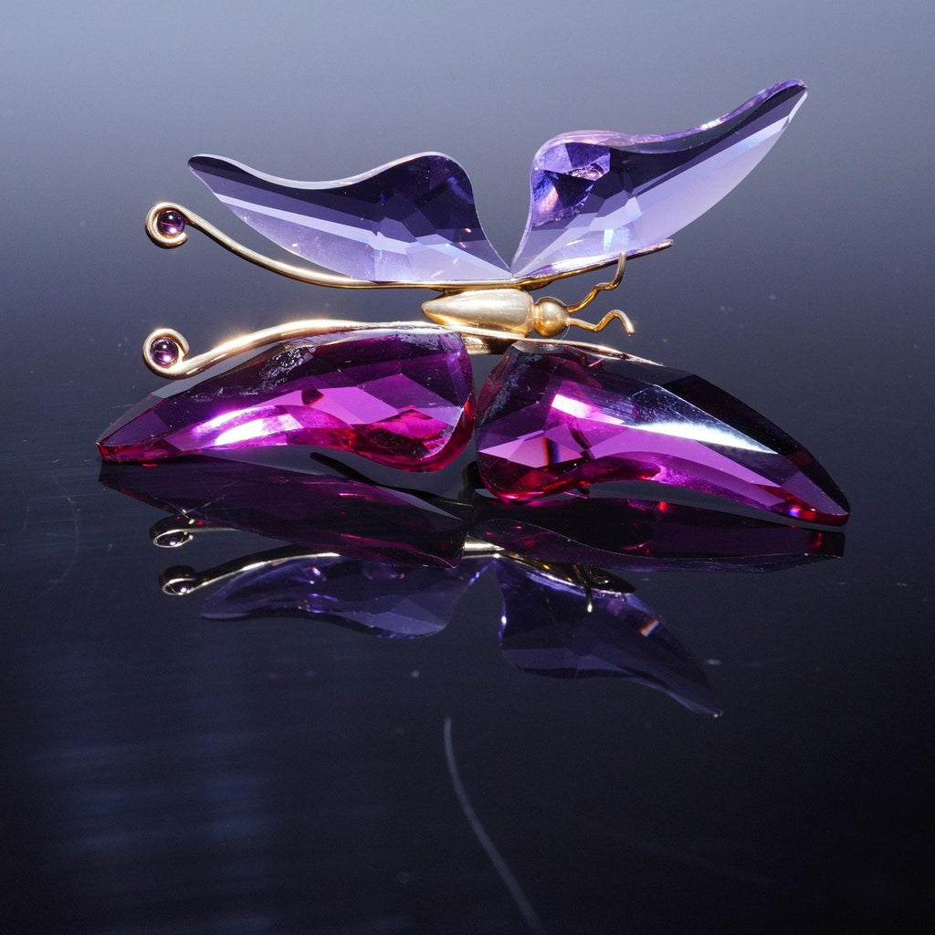 Swarovski Paradise Astara Fuchsia Butterfly Large 250465 Sterling Silver 925 MIB