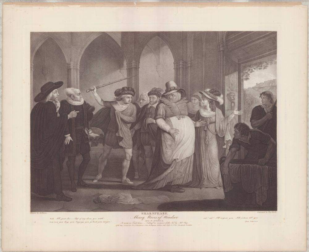 Boydell Shakespeare Gallery Engraving Falstaff Merry Wives of Windsor 1802 Ryder