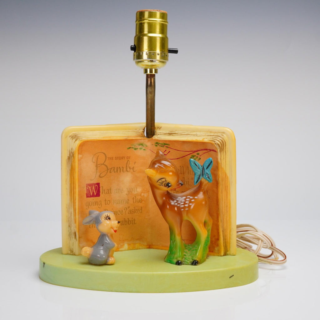 Vtg Dolly Toy Co Disney Bambi Lamp Thumper No Shade Molded Plastic Childrens