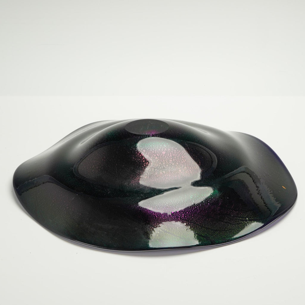 Robert Eickholt Dichroic Art Glass Bowl Signed Dated 2004 15.5" Purple Iridescent
