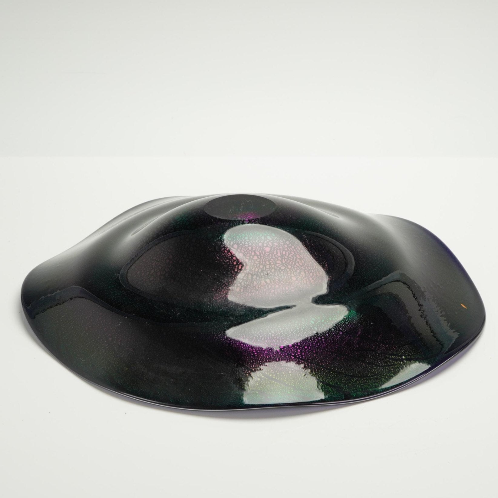 Robert Eickholt Dichroic Art Glass Bowl Signed Dated 2004 15.5" Purple Iridescent