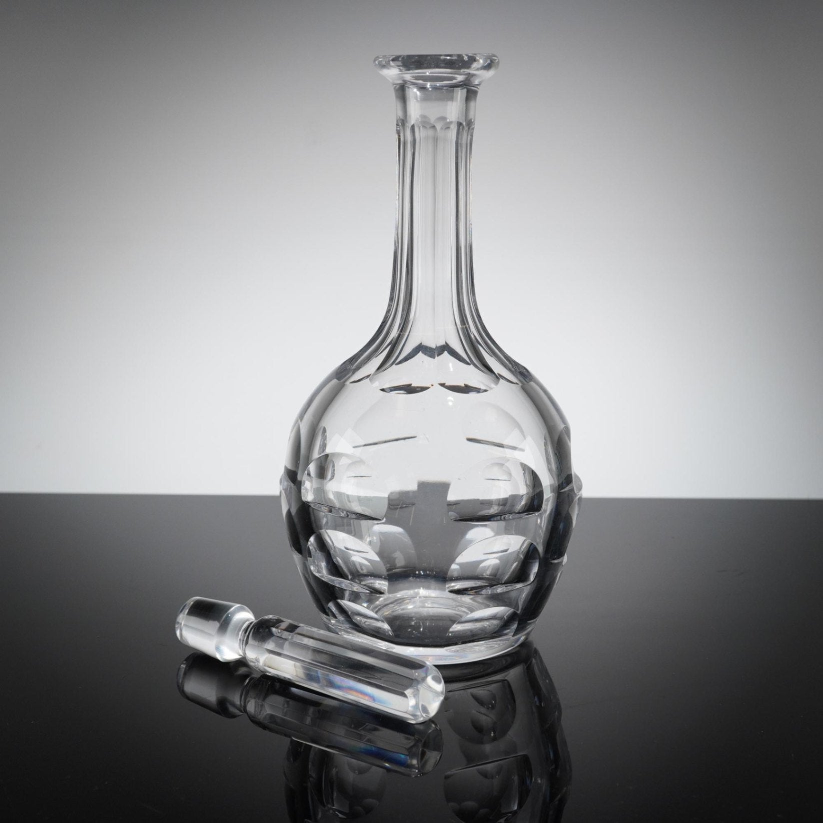 Orrefors Bernadotte Crystal Decanter Sigvard Swedish Cut Glass 10" Signed
