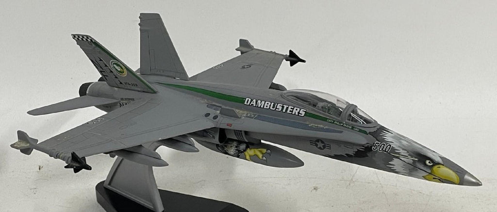 F/A-18 Hornet 1:48 Scale Model VFA-195 Dambusters U.S. Navy Livery Stand READ