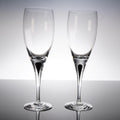 Pair Orrefors Intermezzo Black Champagne Flutes Crystal Erika Lagerbielke Signed