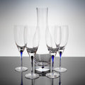 Orrefors Intermezzo Blue 5pc Drinkware Set Erika Lagerbielke Carafe 4 Stems Box
