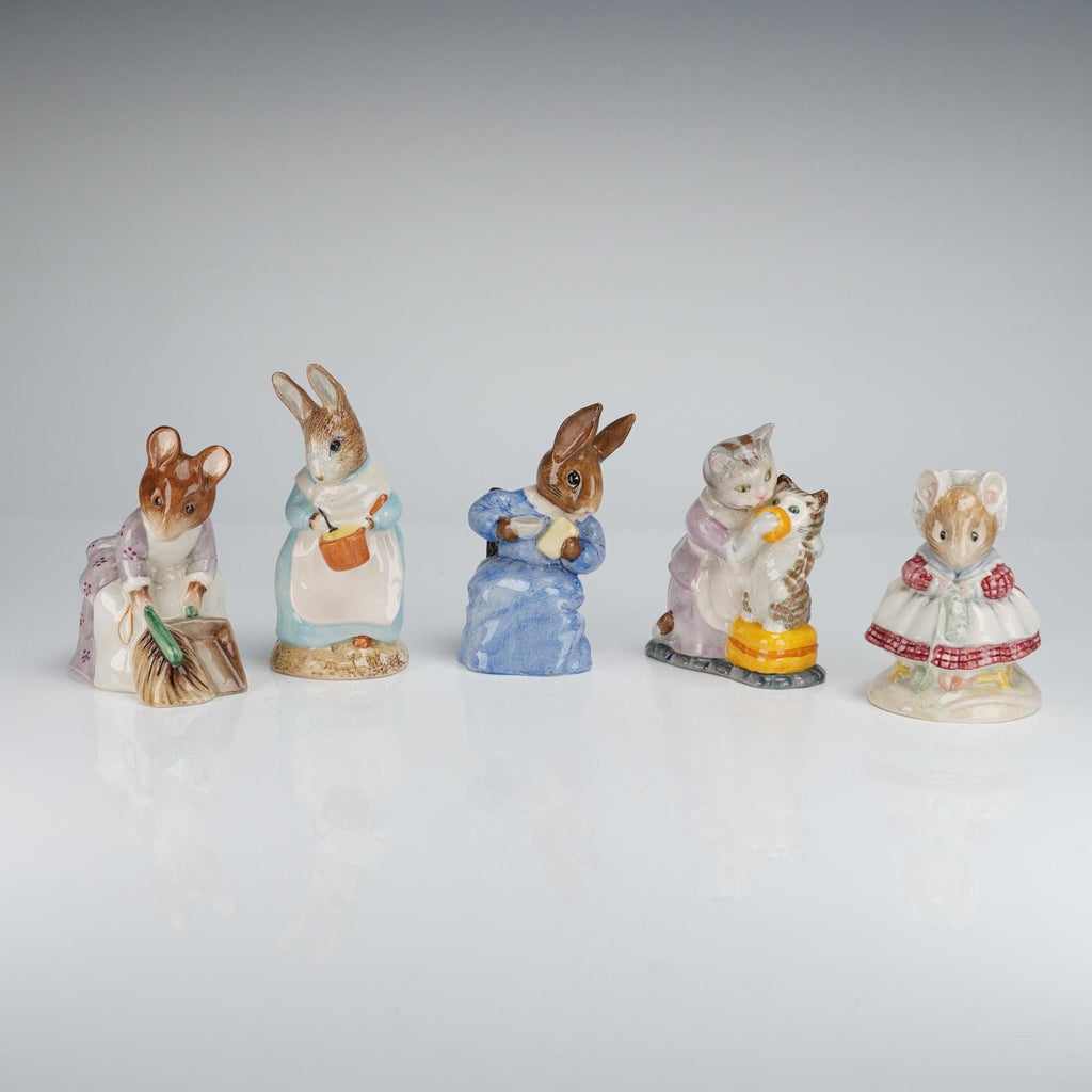 5pc Beatrix Potter Figurine Lot Beswick & Royal Albert Signed Michael Doulton