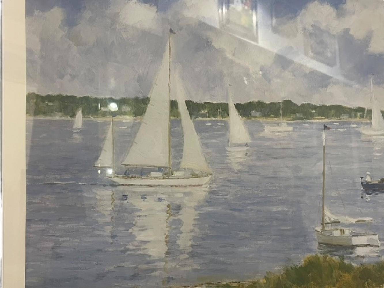 Peggy Ellis Signed Limited Edition Print Sailing at Sunset 159/500 Coastal Art