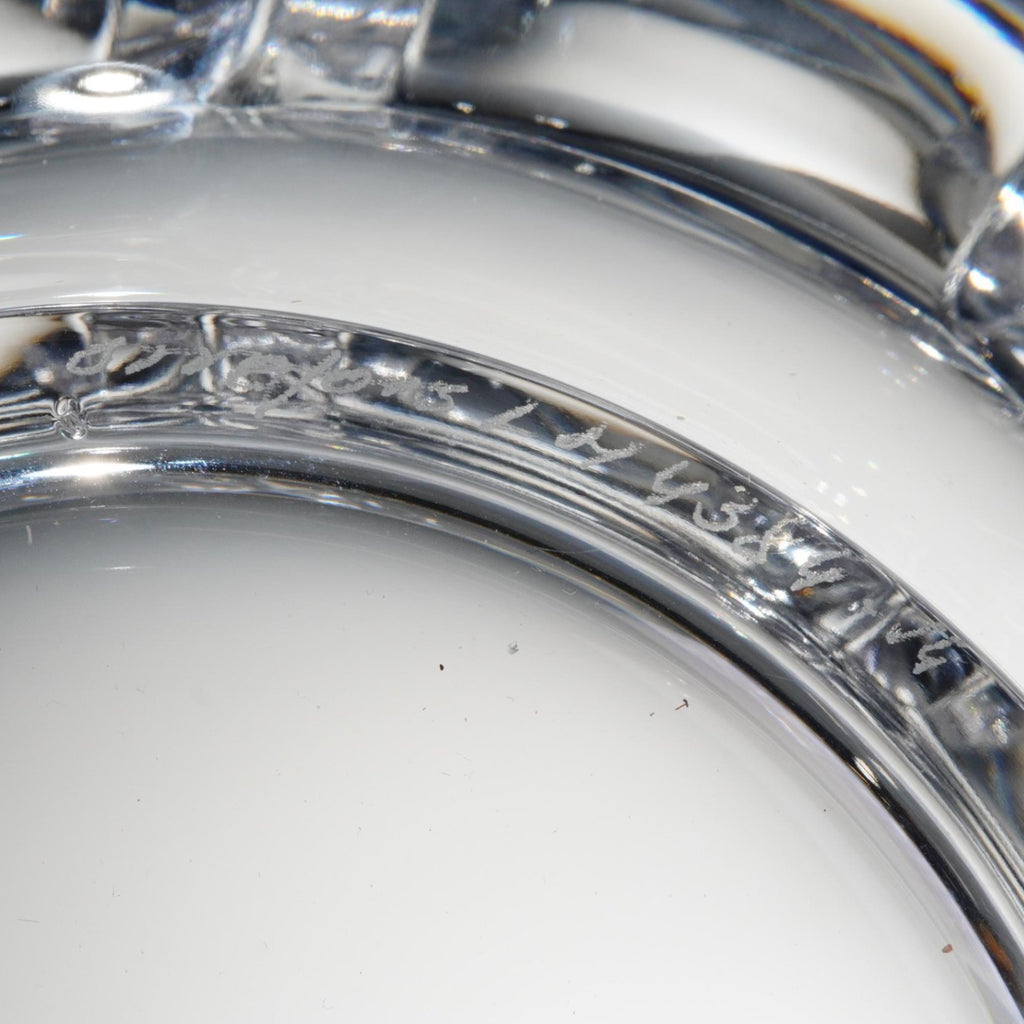 Orrefors Corona Crystal Bowl Lars Hellsten 9" Heavy Lobe Star Cut Swedish Glass