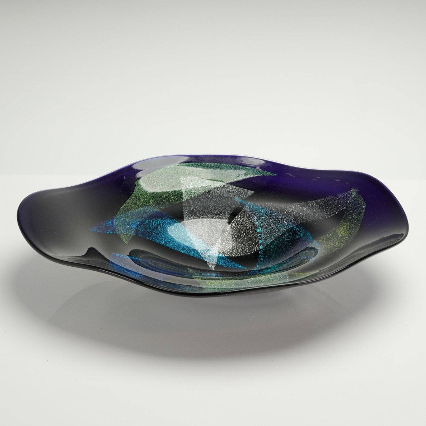 Robert Eickholt Dichroic Art Glass Bowl Signed Dated 2004 15.5" Purple Iridescent