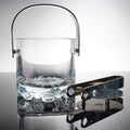 Orrefors Erik Crystal Ice Bucket Set Tongs & Drainer Olle Alberius Sweden Signed